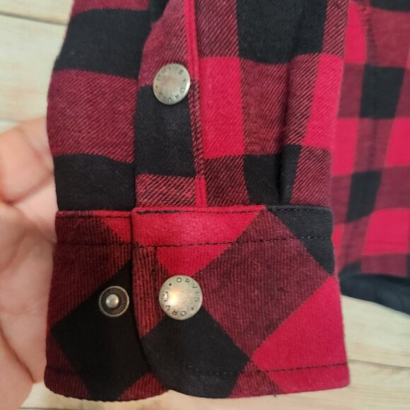 Orvis Jacket Women's Size Small Black Red Plaid Snap Button Front Buffalo Check - Picture 5 of 16